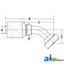 Image of HW Series Male, Rigid, 45 Elbow Caterpillar (HW-CAT) Caterpillar® Flange Head - 45° Elbow