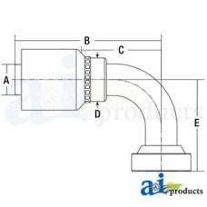 Image of HW Series Male, Rigid, 90 Elbow Caterpillar (HW-CAT) Caterpillar® Flange Head - 90° Elbow