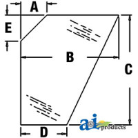White | AGCO White 2-180 Tractor Glass, Door, Lower