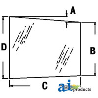 White | AGCO White 2-180 Tractor Glass, Door, Upper