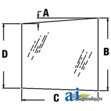 White | AGCO White 2-85 Tractor Glass, Side (RH)