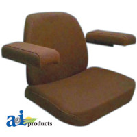 John Deere 7700 Combine Custom Seat Assembly, with Flip-Up Arms, BRN FABRIC
