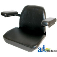 Gleaner F2 Combine Custom Seat Assy. with Fold-Up Arms, with Mounting Template, Black Vinyl
