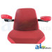 Oliver 1550 Tractor Custom Seat Assy. with Arms, CRANBERRY FABRIC (OLIVER)