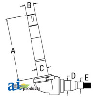 Ford | New Holland 5100 Tractor Spindle (RH) (63-75 FOR USE with 10:00X16 TIRES.)