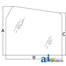 Image of Ford | New Holland 5600 Tractor Glass, Rear, Upper - Fixed (Stationary Half)