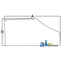 John Deere 7610 Tractor Glass, Door (RH fixed)