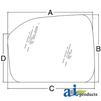 Ford | New Holland 3600 Tractor Glass, Front, Lower (RH) - Tinted