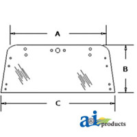 Ford | New Holland 7610O Tractor Glass, Rear, Upper - Hinged (England)