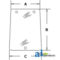 Ford | New Holland TW25 Tractor Glass, Rear, Side (RH/LH) - Tinted (with Super Q Cab)