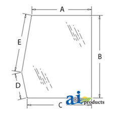 Image of Ford | New Holland 575D Industrial/Construction Glass, Door, Upper (RH) (11/1988- 4/1991)