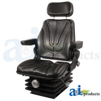 McCormick CX90 Tractor Seat, F10 Series, Mechanical Suspension / Armrest / Headrest / Black Vinyl