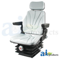 McCormick CX90 Tractor Seat, F10 Series, Mechanical Suspension / Armrest / Headrest / Gray Vinyl