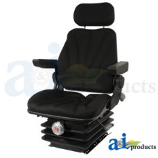 Image of McCormick TTX210 Tractor Seat, F10 Series, Mechanical Suspension / Armrest / Headrest / Black Cloth