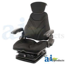 Image of McCormick TTX210 Tractor Seat, F20 Series, Air Suspension / Armrest / Headrest / Black Cloth