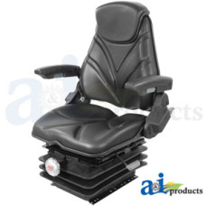 Image of McCormick TTX210 Tractor Seat, F20 Series, Mechanical Suspension / Arm Rest / Head Rest / Black Vinyl
