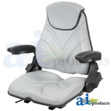 Image of TCM 30 Industrial/Construction Seat, F20 Series, Slide Track / Armrest / Headrest / Gray Vinyl