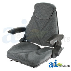 Image of TCM 30 Industrial/Construction Seat, F20 Series, Slide Track / Arm Rest / Head Rest / Gray Cloth