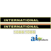 Farmall | International 1086 Tractor Hood Decal (with RED STRIPE DECAL)