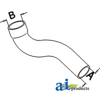 John Deere 2955 Tractor Radiator Hose, Upper (with CAB SN  less than 664559,W/O CAB SN  less than 660812))