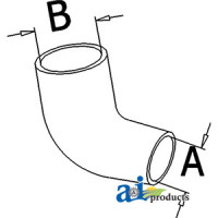 John Deere 2755 Tractor Radiator Hose, Upper (SN  669788 and greater)