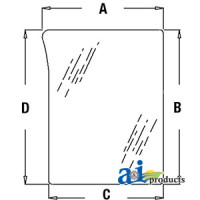 Glass, Front, Lower (LH) (European Edition S/N less than 223897) fits John Deere 6510 Tractor