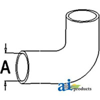 Oliver 77 Radiator Hose, Upper (gas/dsl upper rc SN 351408 and greater,std SN 273818 and greater,ind SN 403391 and greater)