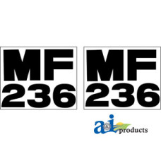 Image of Massey Ferguson 236 Industrial/Construction Hood Decal