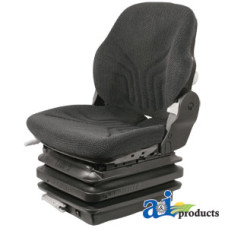 Image of McCormick TTX210 Tractor Seat, Mechanical Suspension; L/ Armrests, BLK/GRY MATRIX CLOTH