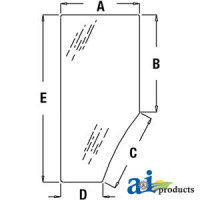 John Deere 7610 Tractor Glass, Door (LH)