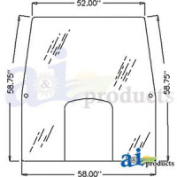 John Deere 8210 Tractor Glass, Windshield - Tinted