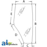 Glass, Door (RH) (S/N 420001 and greater) fits John Deere 5420 Tractor