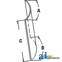 Glass, Upper (RH) (Use Only with 55 Series Replacement SGB Cab) fits John Deere 4250 Tractor
