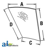Glass, Door, Lower (Use Only with 55 Series Replacement SGB Cab) fits John Deere 4650 Tractor