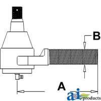 John Deere 7600 Tractor Tie Rod, Inner (with MFWD less than 036466)