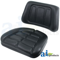 Massey Ferguson SEVERAL Tractor Seat Cushion Set, Trapezoid, Black
