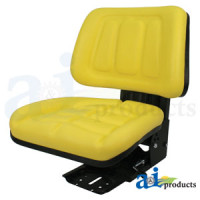 Massey Ferguson SEVERAL Tractor Seat with Trapezoid Backrest, Yellow Vinyl, 265 lb / 120 kg Weight Limit