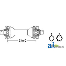 Image of New Idea 4643 Round Baler Driveline, Complete With 1-3/8" 6 Spline End Yokes