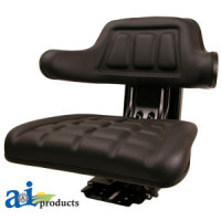 Massey Ferguson SEVERAL Tractor Seat with Wrap Around Back W/Arms, Black Vinyl, 300 lb / 136 kg Weight Limit