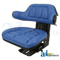 Fiat | Hesston SEVERAL (Undefined) Seat with Wrap Around Back w/Arms, Blue Vinyl, 265 lb / 120 kg Weight Limit