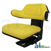 Massey Ferguson SEVERAL Tractor Seat with Wrap Around Back w/Arms, Yellow Vinyl, 265 lb / 120 kg Weight Limit