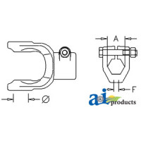 Walterscheid P400 P Series Implement Yoke, Hex Bore 1 1/4" with Interfering Clamp Bolt