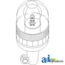 Image of Ford | New Holland BB960AR Square Baler Rotating Beacon, Amber, Pipe Type
