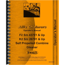 Allis Chalmers K2 Combine Operators Manual (Sn 26,701 & Up) (Self Propelled) Allis Chalmers K2 Combine Operators Manual (Sn 26,701 & Up) (Self Propelled)