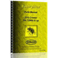 Caterpillar D7G Crawler Parts Manual (S/N 72W1 and 72W607) (72W1 & 72W607)