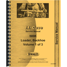 Image to represent Case 580K Tractor Loader Backhoe Service Manual (SN# 0-JJG0019999) (Includes 3 Volumes) Case 580K Tractor Loader Backhoe Service Manual (SN# 0-JJG0019999) (Includes 3 Volumes)
