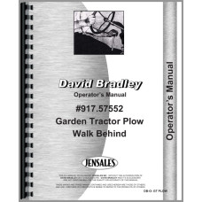 David Bradley 917.57552 Plow Operators Manual