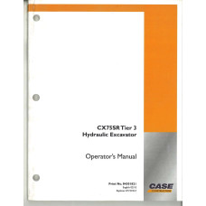 Image to represent Case CX75SR Hydraulic Excavator Operator's Manual (84301821) Case CX75SR Hydraulic Excavator Operator's Manual (84301821)