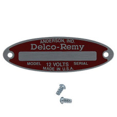 Image of Allis Chalmers Tractors & Industrial using Delco Remy starters Red 12-volt, Starter Tag w/ 2 Rivets (ABC514)