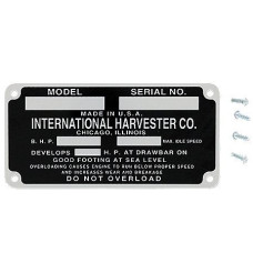 International Harvester Serial Number Tag (IHS762)